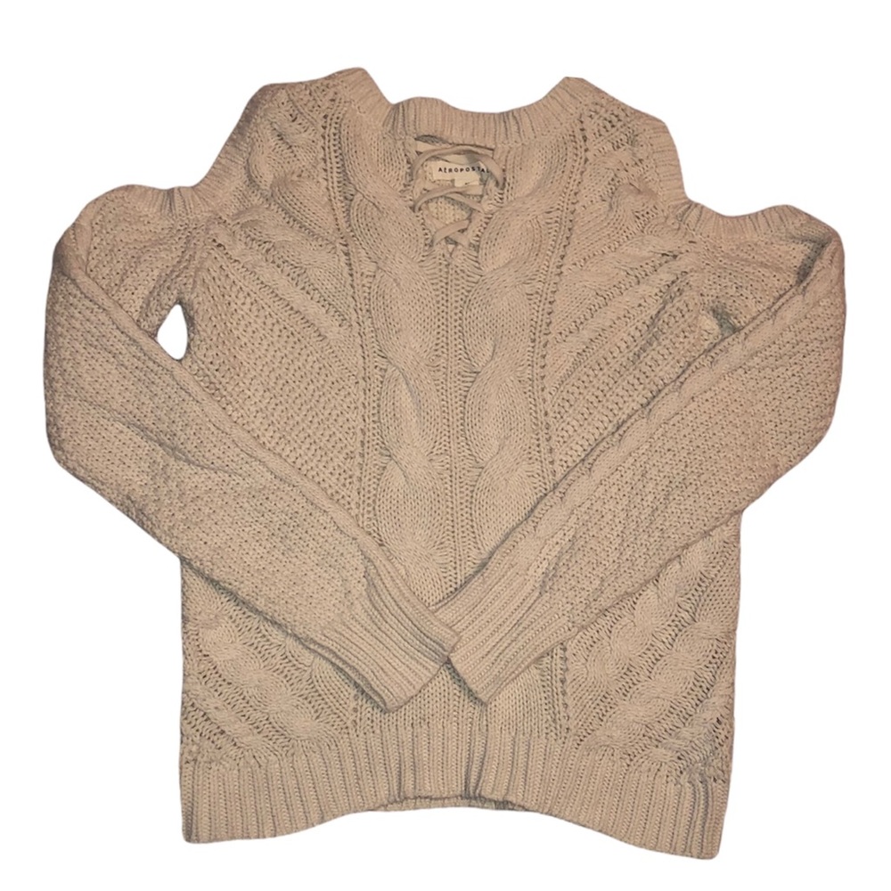 Aeropostale Cold Shoulder Knit Sweater